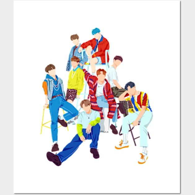 ATEEZ Kpop Boyband Wall Art by ayshatazin